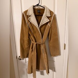 Tan Shearling-Lined Women's Coat